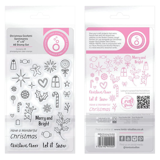 Christmas Confetti Sentiments Stamp Set (28 stamps) - 4920E