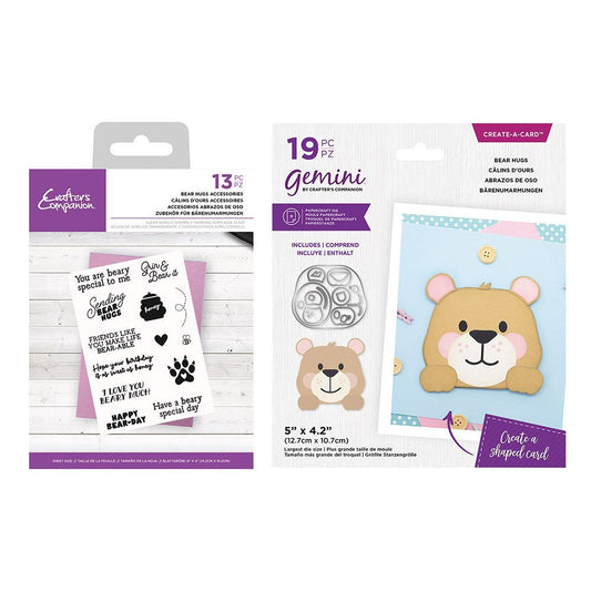Crafter's Companion Shaped Card Bases Bear Hugs Collection