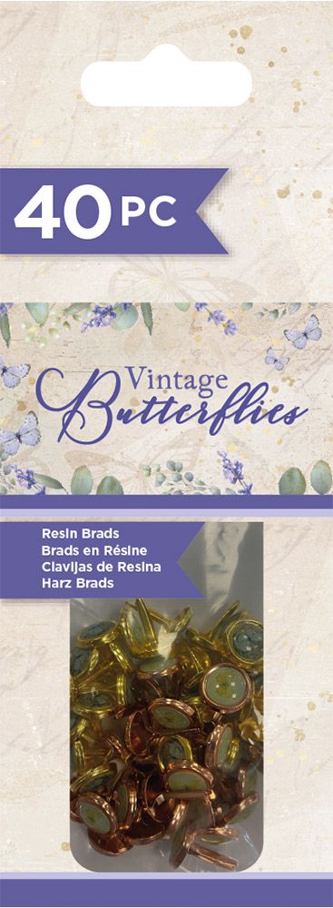Sara Signature - Vintage Butterflies - Resin Brads (40PC)
