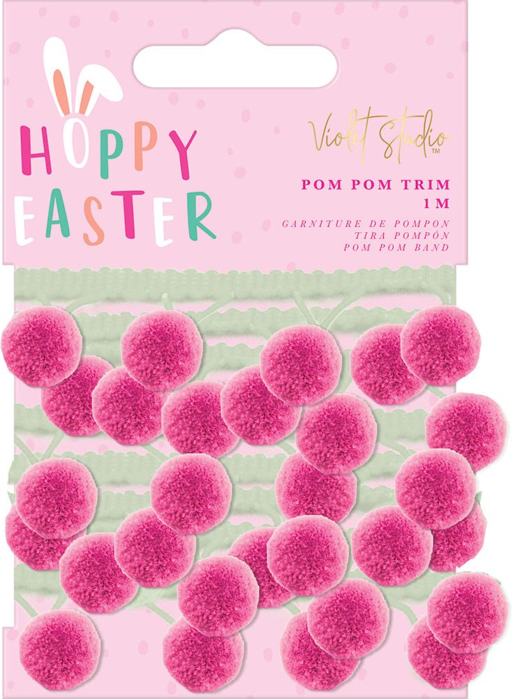 Violet Studio - Pom Pom Trim - Hoppy Easter - 1m