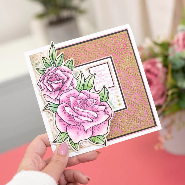 Nature's Garden Vintage Rose Stamp & Die - Rose Bouquet