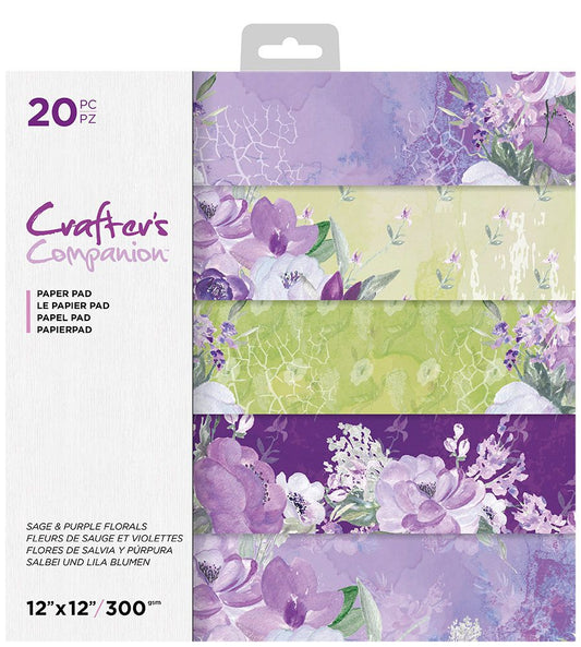 CC - 12"x12" Paper pad - Sage & Purple Florals