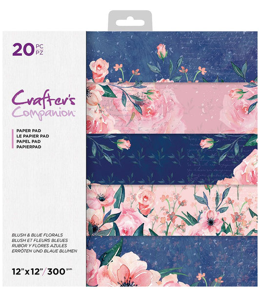 CC - 12"x12" Paper pad - Blush & Blue Florals