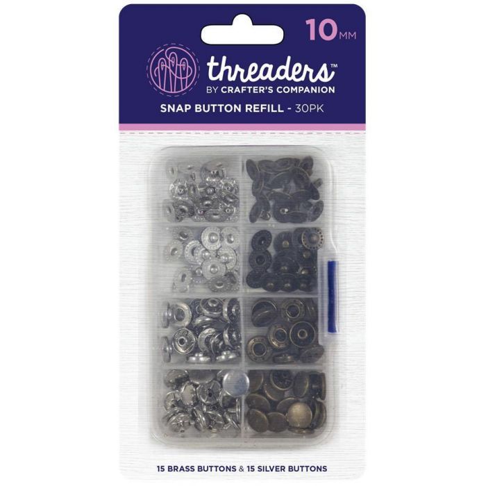 Threaders 10mm Snap Button Refill Pack - 30 Buttons