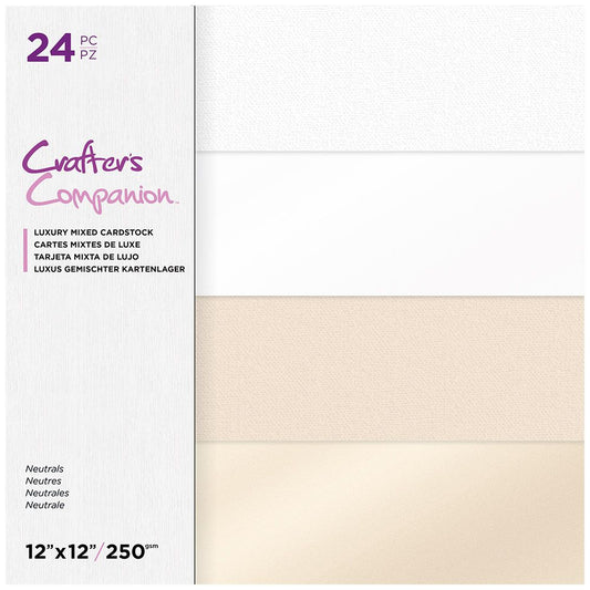 Crafters Companion - Luxury Mixed Cardstock - 12"x12" - Neutrals