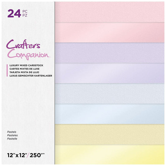 Crafters Companion - Luxury Mixed Cardstock - 12"x12" - Pastels