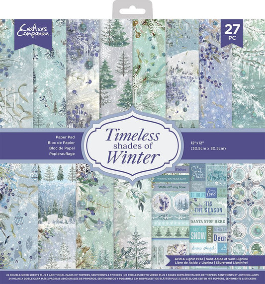 Crafters Companion 12x12 Paper Pad - Timeless Shades of Winter