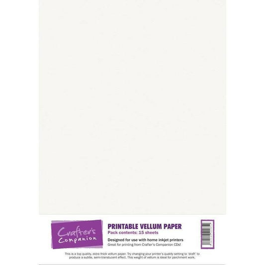 Crafters Companion Printable Vellum Paper - 15 pack