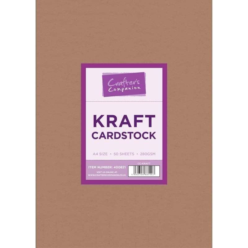 Crafters Companion Kraft Cardstock A4 - Pack of 50