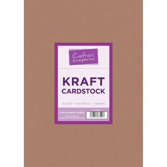 Crafters Companion Kraft Cardstock A4 - Pack of 50