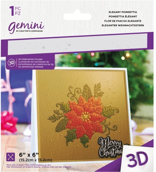 Gemini Elegant Poinsettia 3D Embossing Folder