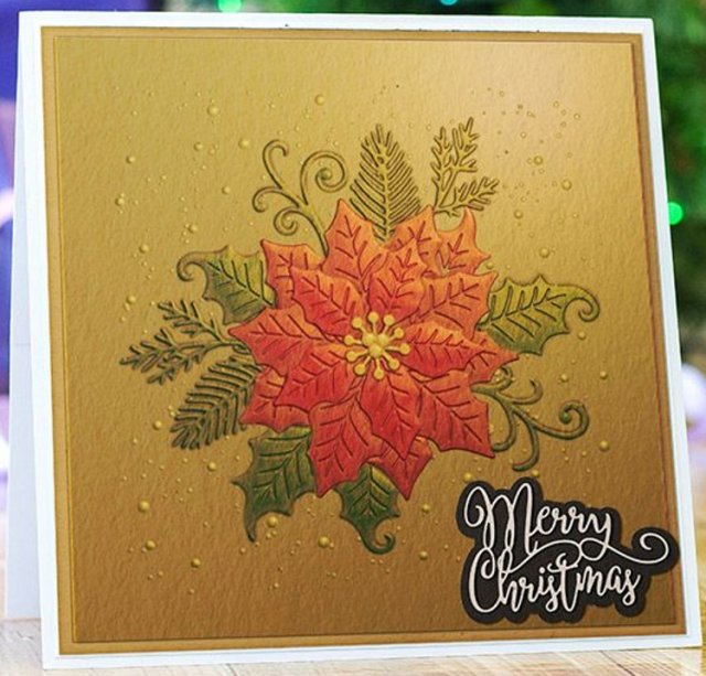 Gemini Elegant Poinsettia 3D Embossing Folder