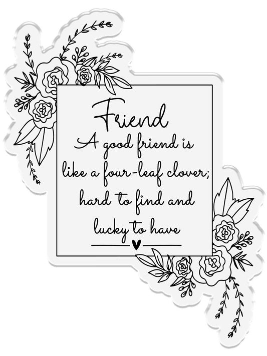 Crafters Companion Friends For Life Clear Acrylic Stamp - Lucky to have you