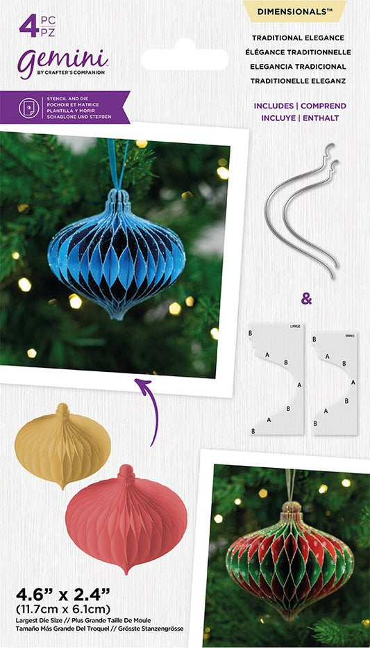 Gemini Christmas Decoration Dimensionals Die and Stencil - Traditional Elegance