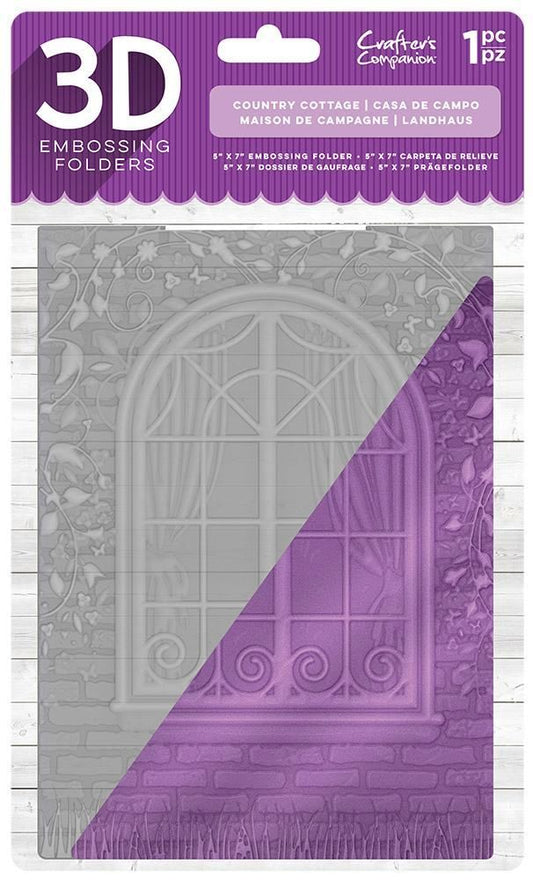 Crafters Companion 5"x7" 3D Embossing Folder - Country Cottage
