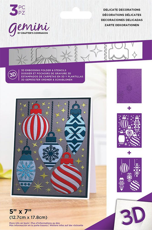 Gemini 3D Embossing Folder & Stencil - Delicate Decorations