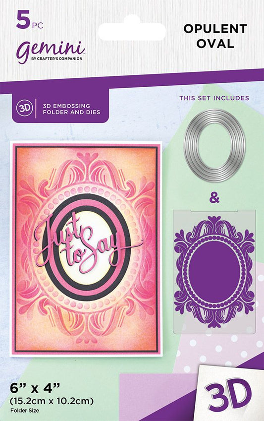 Gemini Frames 3D Embossing Folder and Nesting Dies - Opulent Oval