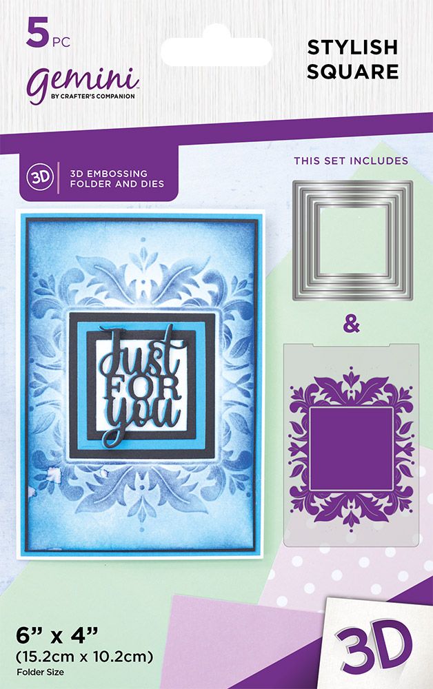 Gemini Frames 3D Embossing Folder and Nesting Dies - Stylish Square