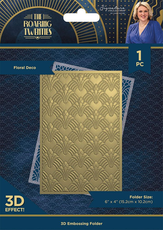 Sara Signature The Roaring 20s 6x4" 3D Embossing Folder - Floral Deco