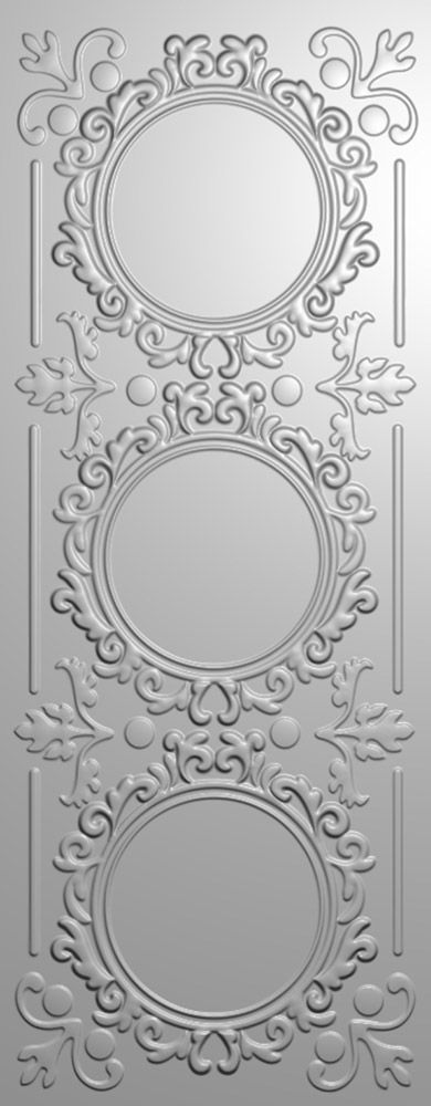 Gemini - 3.25"x8.25" - 3D Embossing Folder - Elegant Frame Trio