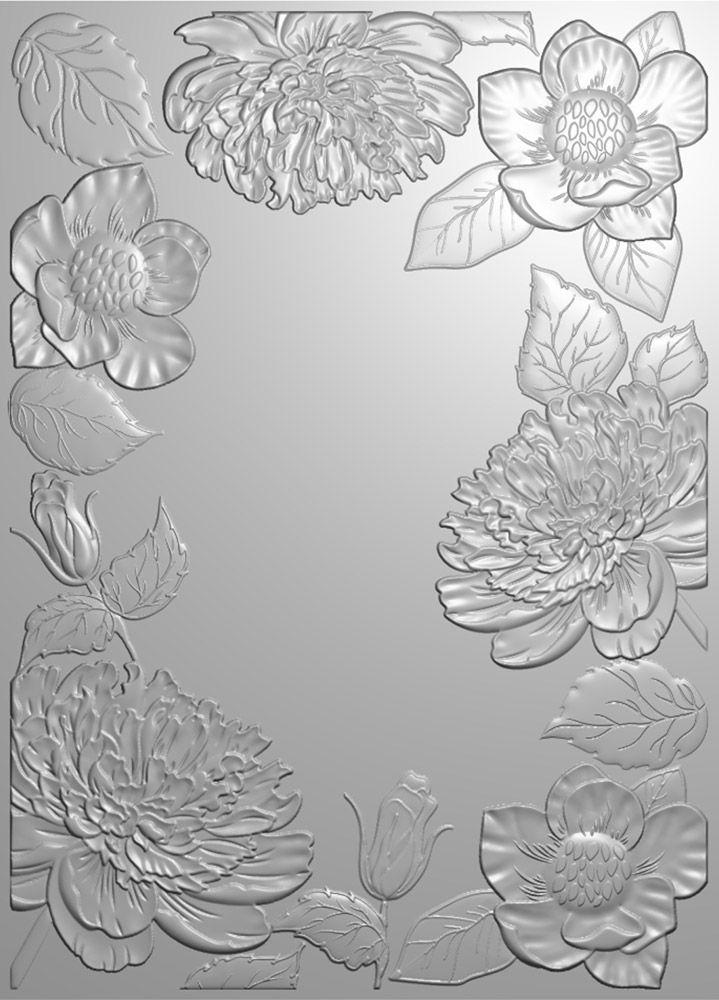 Gemini - 5" x 7" - 3D Embossing Folder - Exquisite Blooms