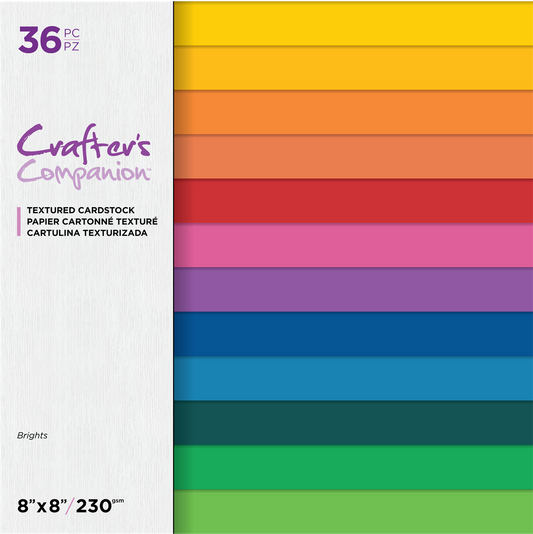 Crafters Companion 8 x 8 Textured Cardstock - Brights
