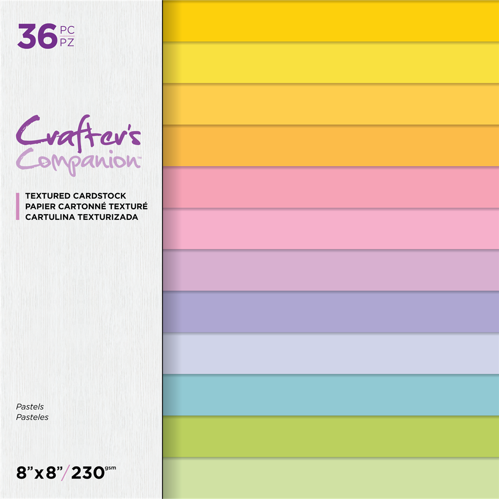 Crafters Companion 8 x 8 Textured Cardstock - Pastels