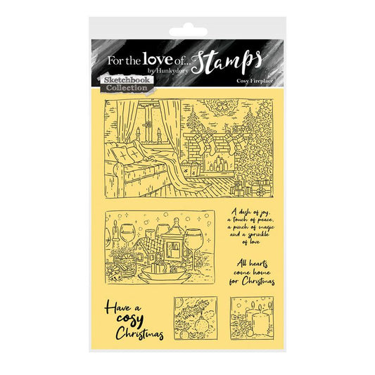 For the Love of Stamps - Cosy Fireplace A6 Stamp Set