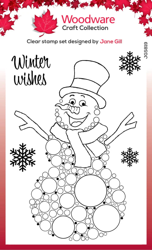 Woodware Clear Singles Big Bubble - Snowman 4 in x 6 in Stamp