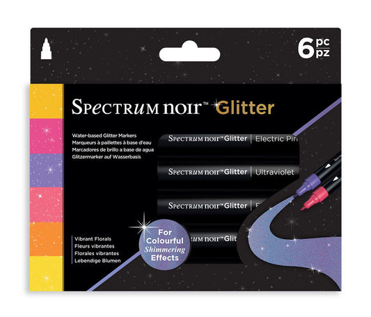 SN - Glitter Marker - Vibrant Florals - 6pc Set