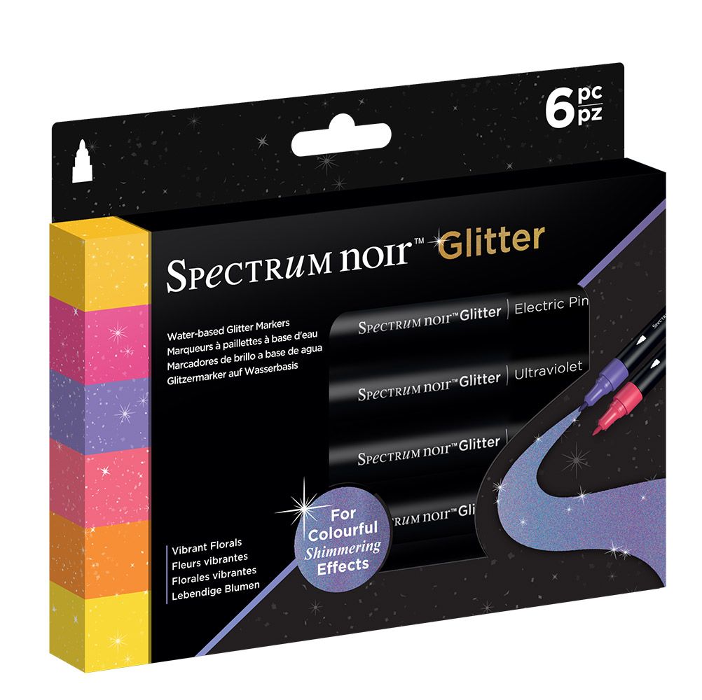 SN - Glitter Marker - Vibrant Florals - 6pc Set
