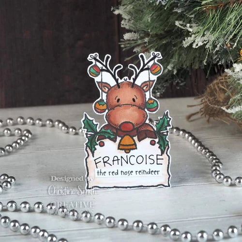 Woodware Clear Singles Festive Rudolph 4 in x 6 in Stamp