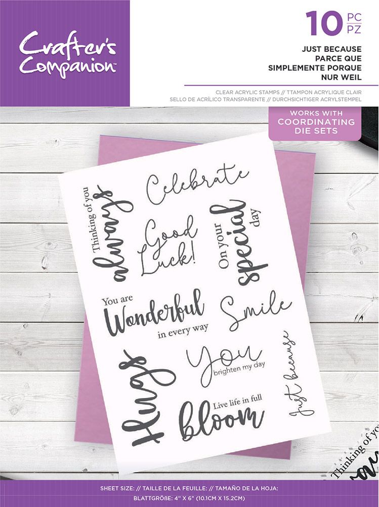 Crafters Companion Clear Acrylic Stamp - Just Because