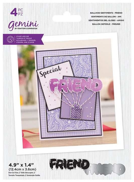 Gemini Stamp & Die Balloon Sentiments - Friend