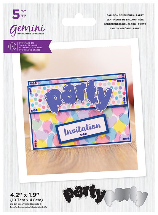 Gemini Stamp & Die Balloon Sentiments - Party