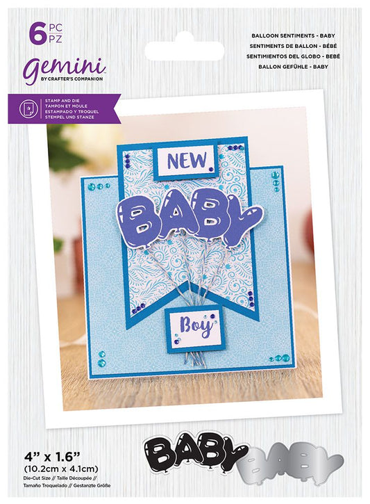 Gemini Stamp & Die Balloon Sentiments - Baby