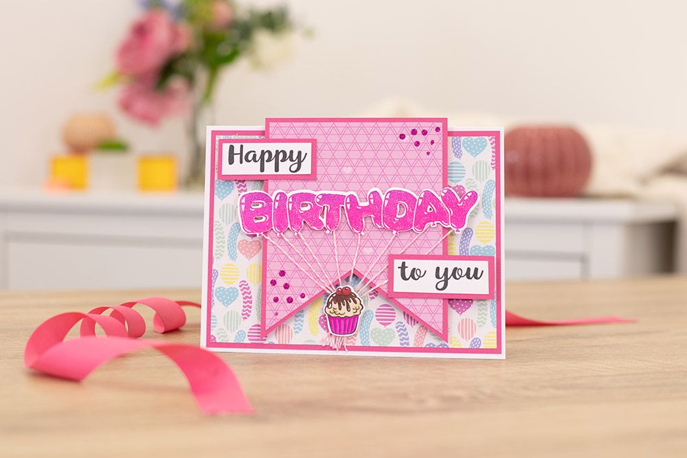 Gemini Stamp & Die Balloon Sentiments - Birthday