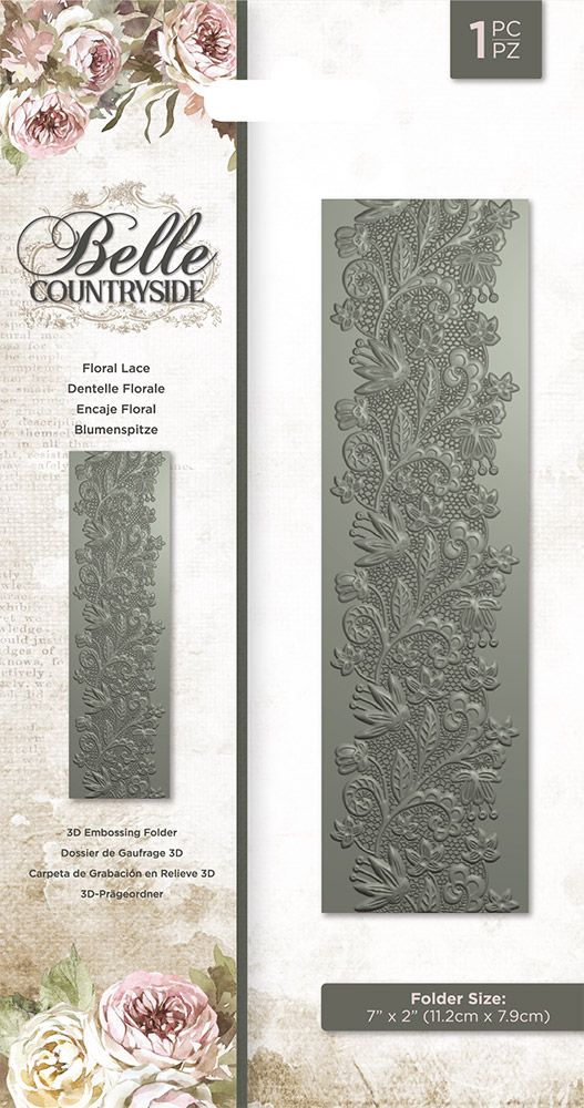 CC - Belle Countryside - 3D Embossing Folder - Floral Lace