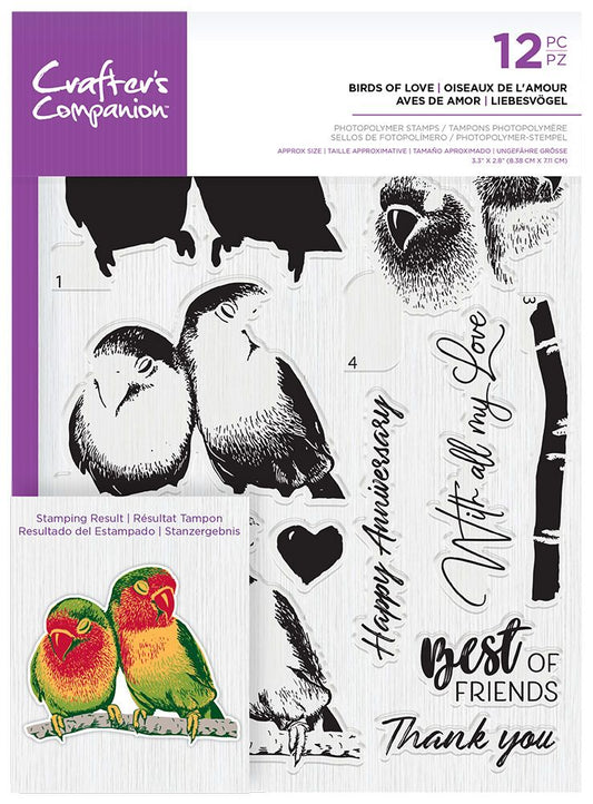 Crafters Companion Photopolymer Layering Stamp - Birds of Love