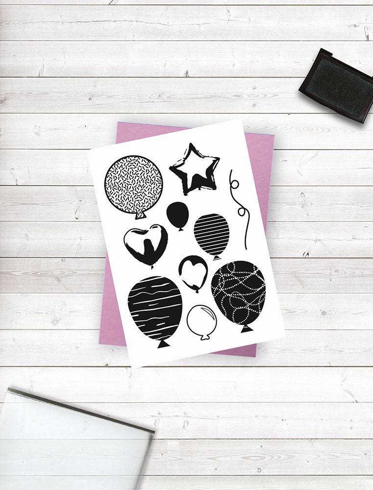 Crafters Companion - Photopolymer Stamp Set - Birthday Balloons