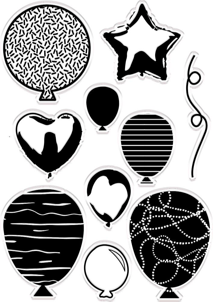 Crafters Companion - Photopolymer Stamp Set - Birthday Balloons