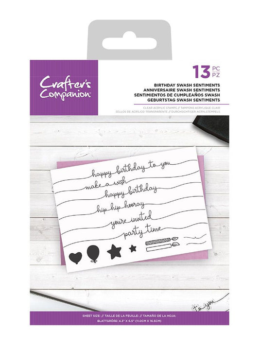 CC - Clear Acrylic Stamps - Birthday Swash Sentiments