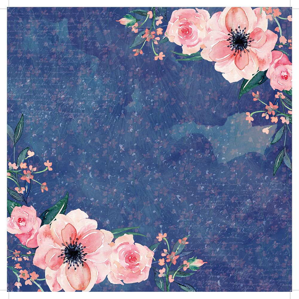 CC - 12"x12" Paper pad - Blush & Blue Florals