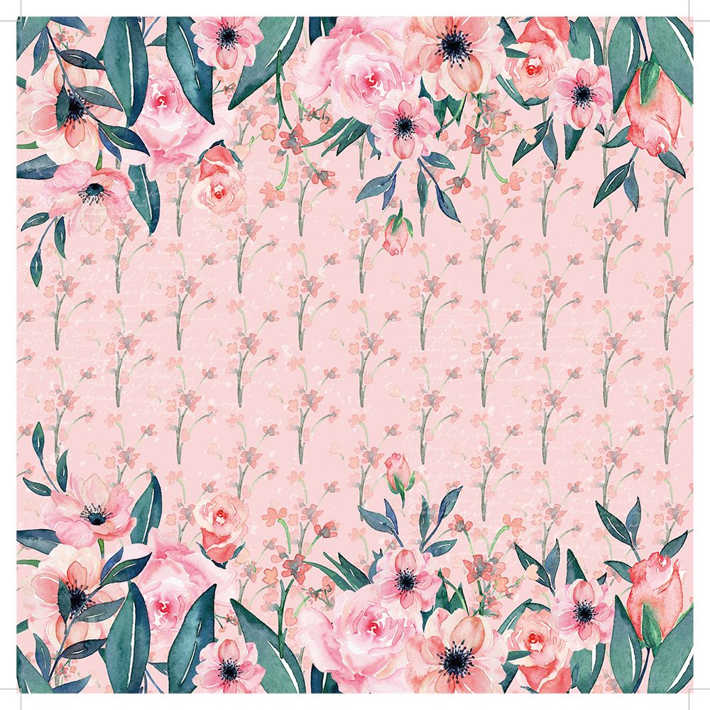 CC - 12"x12" Paper pad - Blush & Blue Florals