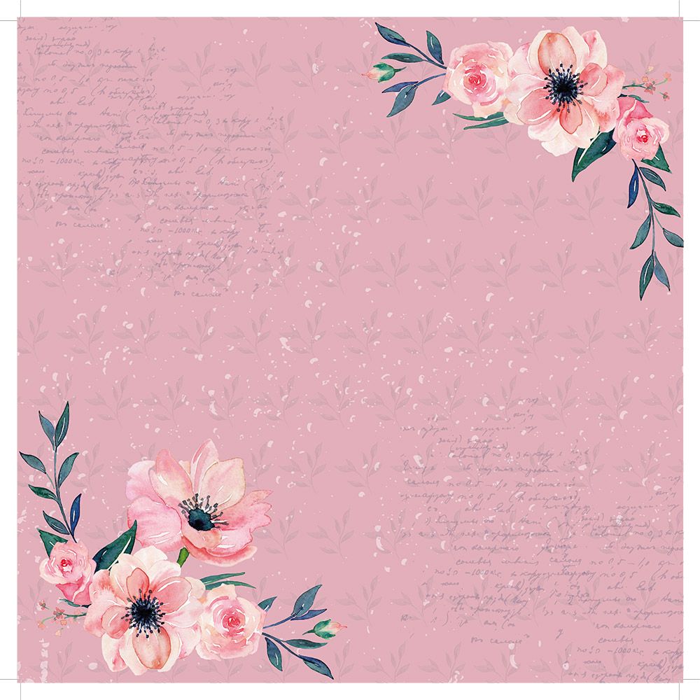 CC - 12"x12" Paper pad - Blush & Blue Florals