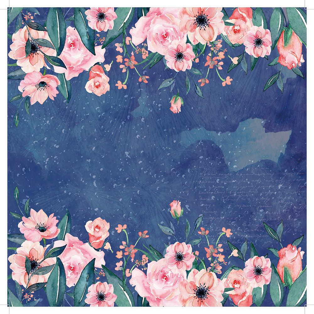 CC - 12"x12" Paper pad - Blush & Blue Florals