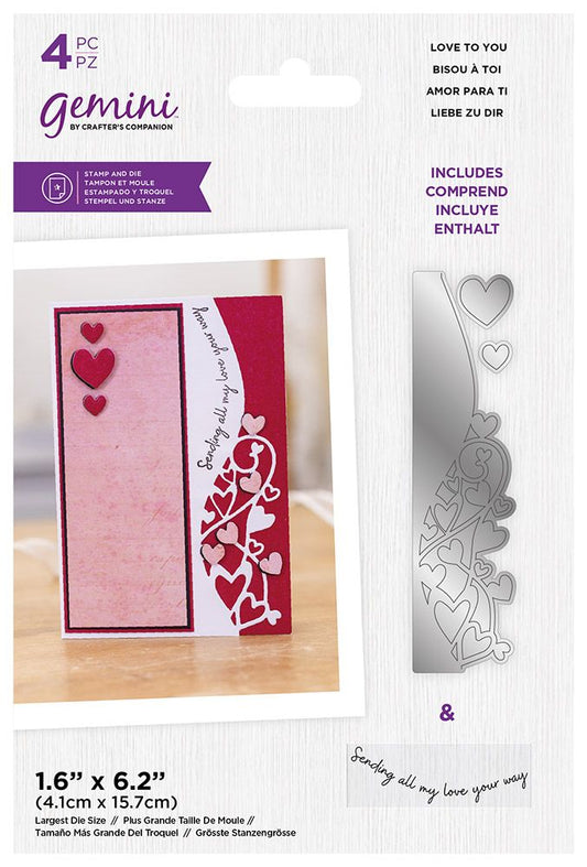 Gemini Border Stamp and Die - Love To You