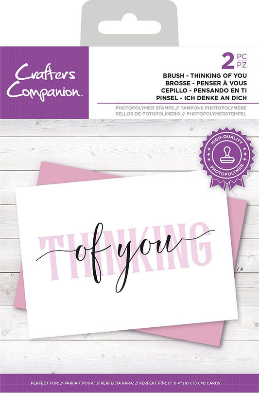 Crafters Companion Photopolymer Stamp - Brush Thinking Of You