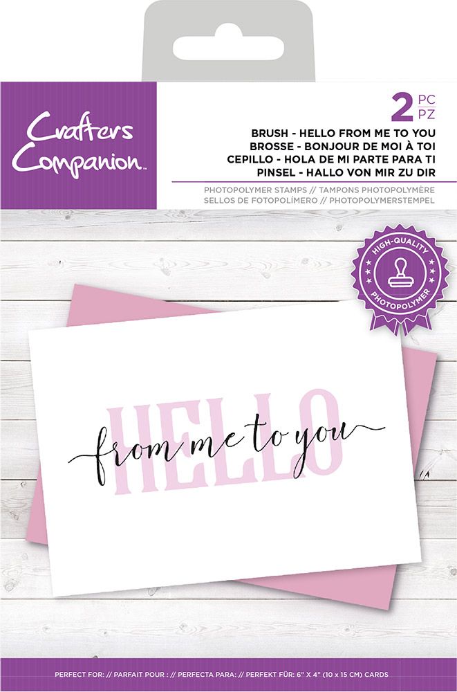 Crafters Companion Photopolymer Stamp - Brush Hello From Me To You