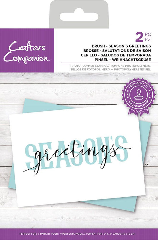 Crafters Companion Photopolymer Stamp - Brush Seasons Greetings